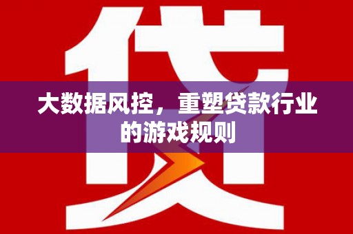 海端大数据风控，重塑贷款行业的游戏规则