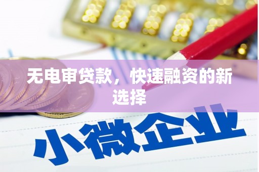 海端无电审贷款，快速融资的新选择