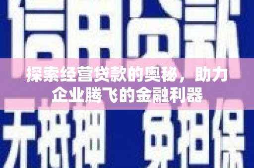 海端探索经营贷款的奥秘，助力企业腾飞的金融利器