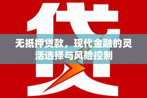海端无抵押贷款，现代金融的灵活选择与风险控制