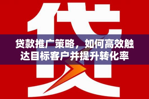 海端贷款推广策略，如何高效触达目标客户并提升转化率