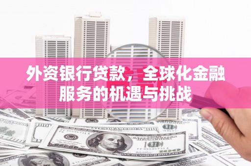 海端外资银行贷款，全球化金融服务的机遇与挑战