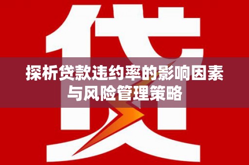 海端探析贷款违约率的影响因素与风险管理策略