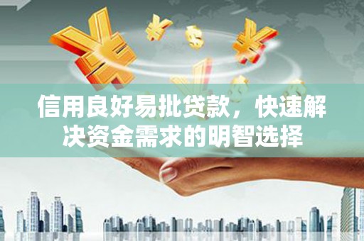 海端信用良好易批贷款，快速解决资金需求的明智选择