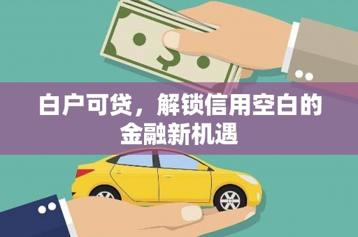 海端白户可贷，解锁信用空白的金融新机遇