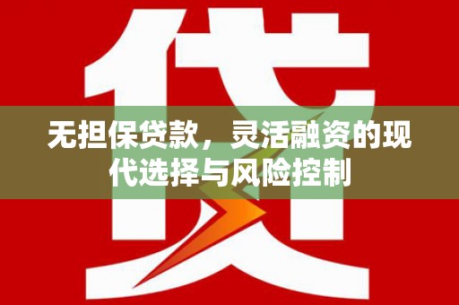 海端无担保贷款，灵活融资的现代选择与风险控制