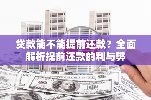 海端贷款能不能提前还款？全面解析提前还款的利与弊