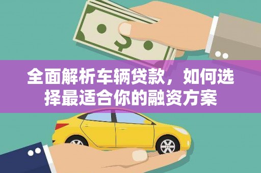 海端全面解析车辆贷款，如何选择最适合你的融资方案